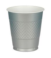 Amscan Reusable Silver Plastic Cups, 12 Oz., 20 Ct. | Party Tableware