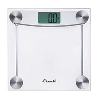 Escali E184 Extra Large Clear Glass Bathroom Body Scale, Traditional Square Sleek Design, LCD Digital Display, 400lb Capacity, Clear