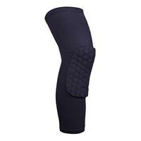 JCMD 1 Pair/2 Pcs Knee Sleeve, Compression Antislip Long Extended, Protection for Basketball Football Running Crossing Train (Black-with Pad, XL)