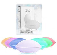 Ultrasonic Aroma Essential Oil Diffuser, Cute Shell Shape Aromatherapy air fresh USB 80ml with 7 Colors and Waterless Auto Shut-Off Atomization 6-8 Hours for Home/Bedroom/Office (White)