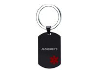 VNOX Medical Alert ID Alzheimer's Stainless Steel Dog Tag Identification Keychain for Men Women