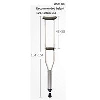 LFFME Aluminum Alloy Underarm Crutches, Disabled Person, Walker, Elderly Rehabilitation Device, Toddler, Gray,L