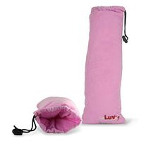 LeLuv 13 inch x 5 inch Storage Gift Bags Padded Velvet-Like Embroidered Polyester with Draw String Baby Pink