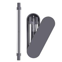 Yassk Reusable Straws 9 inch Telescopic Drinking Stainless Steel Metal Straws with Sliding Case & Cleaning Brush (Dim-Grey)