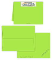 5X7 Folded Size with A-7 Envelopes - Bright Green - 25 Sets (7X10 Cards Scored to Fold in Half) Matching Pack - Invitations, Greeting, Thank Yous, Notes, Holidays, Weddings, Birthdays, Announcements
