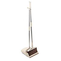 SADDPA Rotatable Broom And Dustpan Foldable Set, Long Handle Dustpan, Extendable Sweep Set,Dust Pan And Broom Combo Artifact Standing (Color : Dark Khaki)