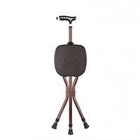 Moolo Old Man Cane Chair Cane Stick Four-leg Chair Stool Multifunctional Lamp With Stool Anti-skid Crutches Cane Stool (Color : Brown)