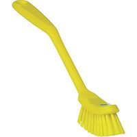Vikan 42876 Coarse/Fine Sweep Dish Brush, Polypropylene, Polyester Bristle, 11", Yellow