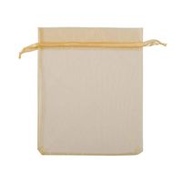 Texplus 100Pcs Drawstring Organza Gift Candy Jewelry Party Pouch Bags (Gold, 8"Wx10"L)