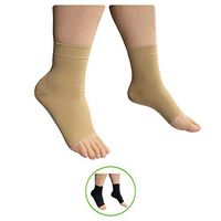HealthyNees Open Toe Ankle 20-30 mmHg Compression Wide Big Foot Swelling Sleeve (Beige, 4XL)