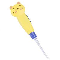 Fdit Cute Cartoon LED Flashlight Earpick Earwax Remover with Scoop Tweezers Cleaner Care Tool(Yellow Cat)