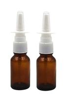 Amber Glass 1 oz Nasal Sprayer! Empty, refillable, Travel Sized, HIGH Quality Glass for Colloidal Silver and Saline Applications! (2 Pack)