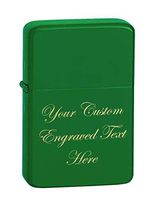 Hat Shark Personalized Custom Laser Engraved Vector KGM Thunderbird Vintage Lighter Groomsmen, Wedding, Anniversary, Birthday, Gift - Multiple Colors (Matte Green)