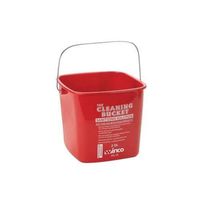 Winco PPL-3R Cleaning Bucket, 3-Quart, Red Sanitizing Solution (2-Pack)