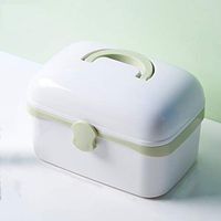 Household Medicine Box Plastic First Aid Kit Medicine Storage Box Portable Medical Box Multi-Function Medicine Chest FKYGDQ (Color : Green, Size : 24.5×16×15cm)