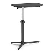 Tilt Overbed Bedside Table for Hospital and Home, Mobile Overbed Chair Table Dining Table Laptop Desk with Level 8 Adjustable Height,Black