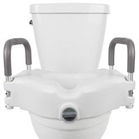 Vive Raised Toilet Seat - 5" Portable, Elevated Riser with Padded Handles - Elongated and Standard Fit Commode Lifter - Bathroom Safety Extender Assists Disabled, Elderly, Seniors, Handicapped