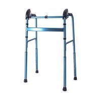 GYZ GY Elderly Walker Aluminum Foldable Disabled Walking Assistant One-Button Automatic Height Adjustment, Bearing Weight Up to 100kg, Blue Medical Supplies (Color : Blue)