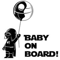 Darth vader baby on board star wars Sticker Decal For laptop Car Windows Room (11" inches, Black)