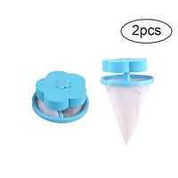 SUHAPPY 2pcs Reusable Washing Machine Floating Lint Mesh Trap Bag Hair Catcher Filter Net Pouch Household Tool