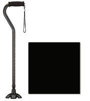 NOVA Sugarcane, Walking Cane with All Terrain Rubber Quad Tip Base and Carrying Strap, Black Design