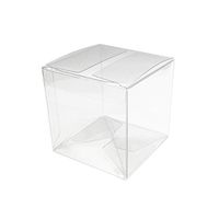 Gechtas 40Pcs PET Clear Cube Gift Boxes, 2"x2"x2", Food Safe, 0.3mm Thick, Auto-Locking Bottom, Recyclable, for Wedding, Shower, Party Favors (#D)