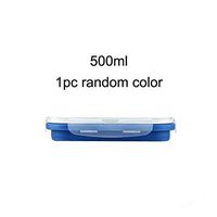 WWSHM BalleenShiny Silicone Collapsible Portable Bento Box Microwave Oven Bowl Foldable Food Storage Container Lunchbox Tableware (Color : 1PC 500ML)