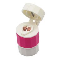YAODHAOD Pill Crusher Cutter Splitter Grinder - [3 in 1] - Pill Crusher Pulverizer - Pill Cutter with Travel Pill Case (Pink)