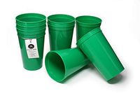 Rolling Sands 22 Ounce Reusable Plastic Stadium Cups Green, 8 Pack, Made in USA, BPA-Free Dishwasher Safe Plastic Tumblers