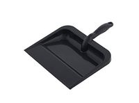 Superio Plastic Dustpan with Comfort Grip Handle Black (3 Pack) Heavy Duty, Durable, Lightweight Multi Surface Dust Pan Easy Broom Sweeping, 10 inch Wide