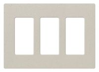 Lutron SC-3-LS Claro Three-gang Wallplate Limestone