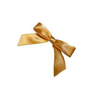 Reliant Ribbon Satin Twist Tie Bows - Small Bows, 5/8 Inch X 100 Pieces, Old Gold (New Version)