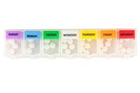 Ezy Dose 2XL Universal Push 'n Pop Pill Reminder with Multi Colored Tabs, Clear, 3-Pack