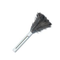 UNISAN Retractable Feather Duster, Plastic Handle Extends 9" to 14", Gray
