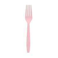 Shindigz Heavy Weight Plastic Fork Classic Pink Package of 20