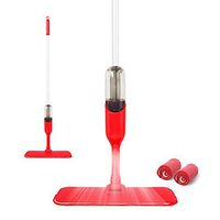 CLEANHOME Microfiber Spray Mop for Wood Floor Cleaning with 2 Washable Mop Pads 360 Degree, 400ML, Red