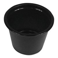 Boardwalk PRTN1BL Souffle/Portion Cups, 1 oz, Polypropylene, Black, 2500/Carton