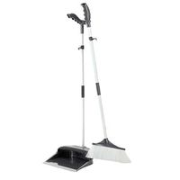 WDX- Broom combination household living room sweeping floor cleaning kitchen cleaning tools broom 簸箕 set combination thickening broom soft hair non-stick hair artifact Household (Color : Gray)