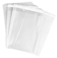 100PCS Self Sealing Transparent Flat Cello Cellophane Bag Crystal Plastic Storage Poly PE Bags for Clothing Store T-Shirt Gift Packing Cloth Garment Sample Card Treat Wrap(10"x12")