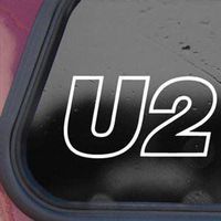 SoCool - U2 Rock Band - Vinyl 4" wide (Color: WHITE) decal laptop tablet skateboard car windows stickers