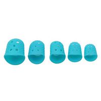 Flybloom 15pcs Silicone Finger Protectors 7 Sizes Finger Sleeves Anti-Slip Finger Tips Anti-scalding Finger Cots,Green