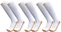Plus Size Wide Calf Auric Sole Knee High Graduated 20-30mmHG 3-Pairs Copper Compression Socks For Men & Women (2XL/3XL, White)