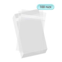 Mat Board Center, 6" x 9" Crystal Clear, Protective Polypropylene Storage Bags, with Flap - 100 Bags