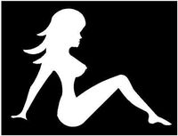 TRUCKER GIRL MUD FLAP LOGO VINYL STICKERS SYMBOL 5.5" DECORATIVE DIE CUT DECAL FOR CARS TABLETS LAPTOPS SKATEBOARD - WHITE
