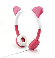 Gabba Goods Premium Plush Design Cat Over The Ear Comfort Padded Stereo Headphones AUX Cable | Earphones, Safe for Children