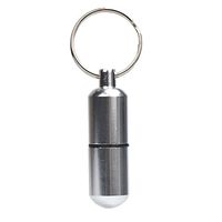 JPLZi 2019 New Mini Waterproof Aluminum Medicine Pill Box Bottle Holder Container Keychain (Silver)