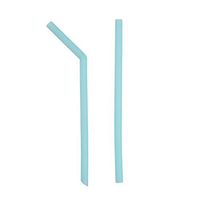 Oyov2L Reusable Flexible Silicone Straight Elbow Beverage Milky Tea Colors Drinking Straw Blue