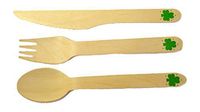 Perfect Stix St Patrick Kit Wooden Disposable Cutlery Kit with St Patricks Day Print, St. Patricks Day