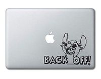 Stitch Backoff Disney Printed Clear Vinyl Decal Sticker Compatible with Apple MacBook Pro Air 11" 12" 13" 15" All Years Laptop Trackpad Keyboard (11", 12" Macbook)