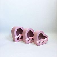 [USA-SALES] Premium Quality Heart Shaped Flower Boxes, Set of 3, Gift Boxes for Luxury Flower and Gift Arrangements, with Lids, Ships from USA (Pink)